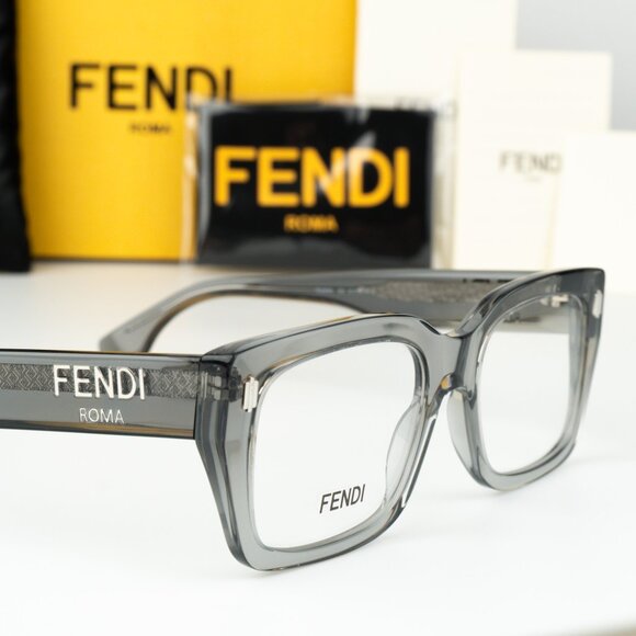 Fendi ROMA Women Eyeglasses Rectangular Transparent Grey FE50094I 020 BRAND NEW - Picture 4 of 8